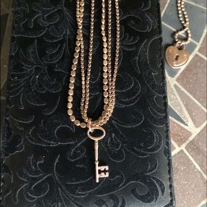 Heart and key necklace